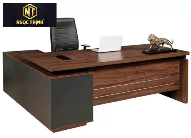 Bàn lãnh đạo khung thép tam giác, mặt bàn gỗ Melamine HRP1800C5